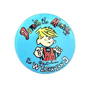 VTG Denis The Menace Collectible Pinback Pin Button 5.5cm